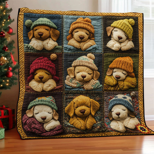 Sleeping Winter Puppy WY2811035CL Quilt
