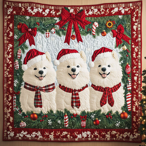 Christmas Samoyed WJ0412015CL Quilt