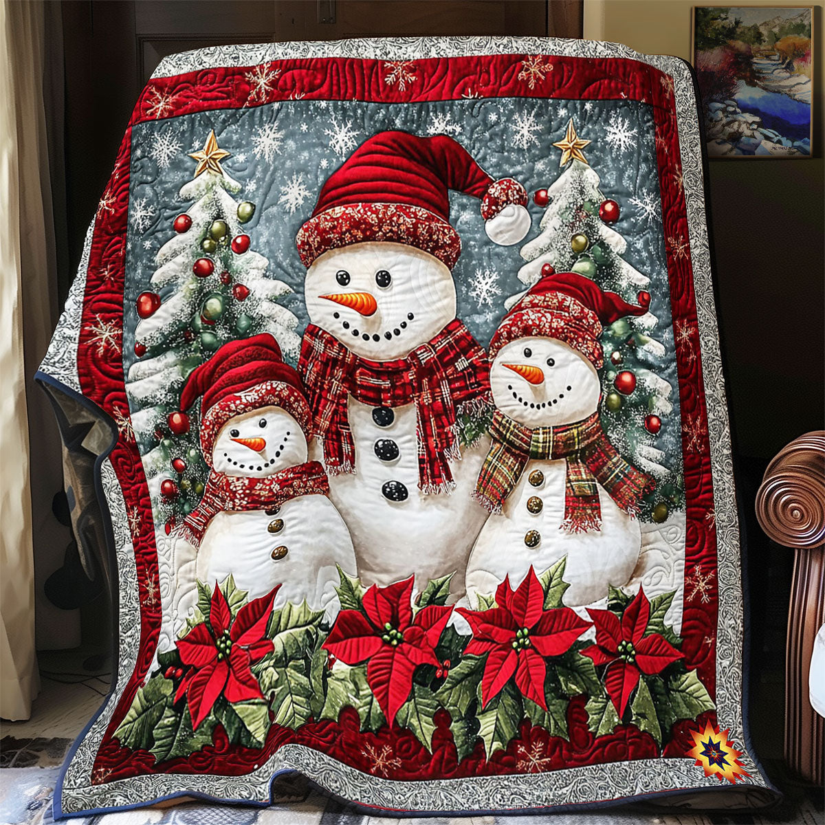 Santa Snowman WY2711045CL Quilt