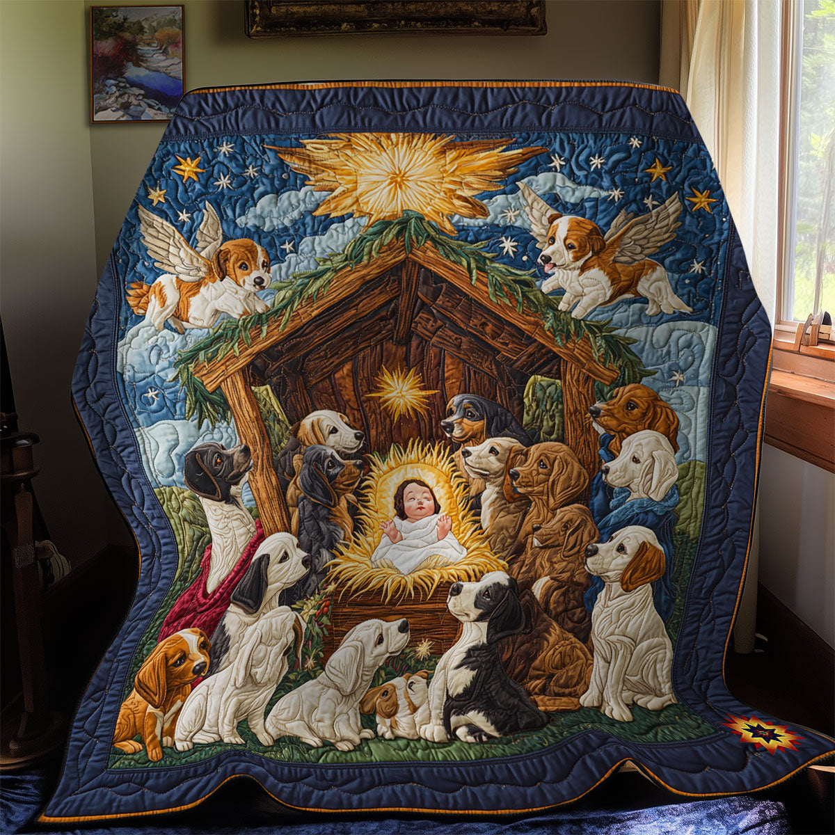 Christmas Dog Angel WY1911095CL Quilt