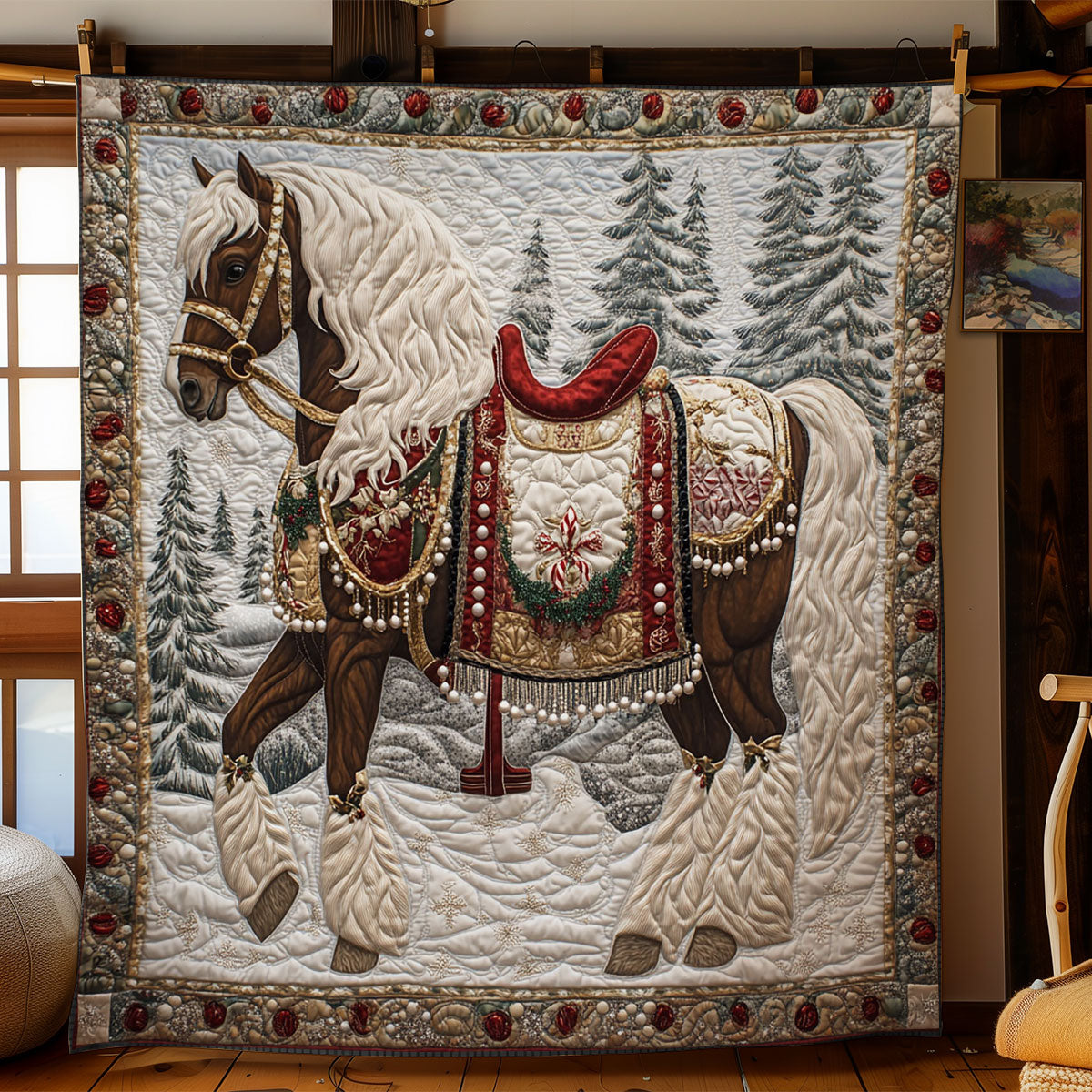 Holly Jolly Horse WN1007004CL Quilt