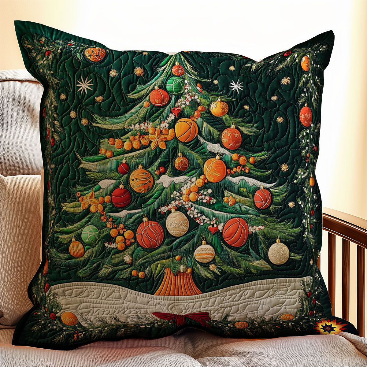 Basketball Christmas Tree WY1012002CL Quilt Pillow Case