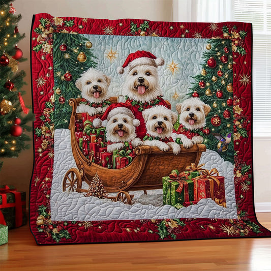 Christmas Shih Tzu Family WY2511010CL Quilt