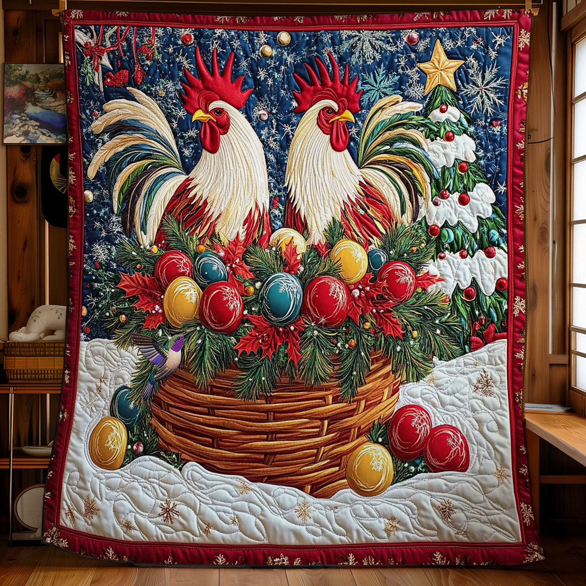 Bauble Basket Chicken WY0412004CL Quilt