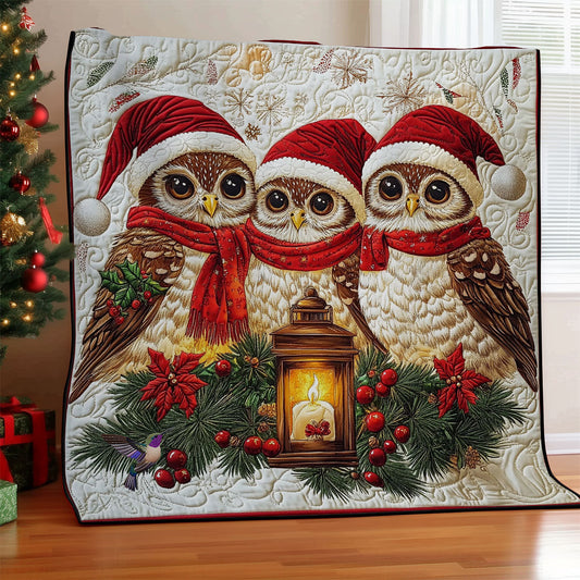 Santa Owl Family WY0612036CL Quilt