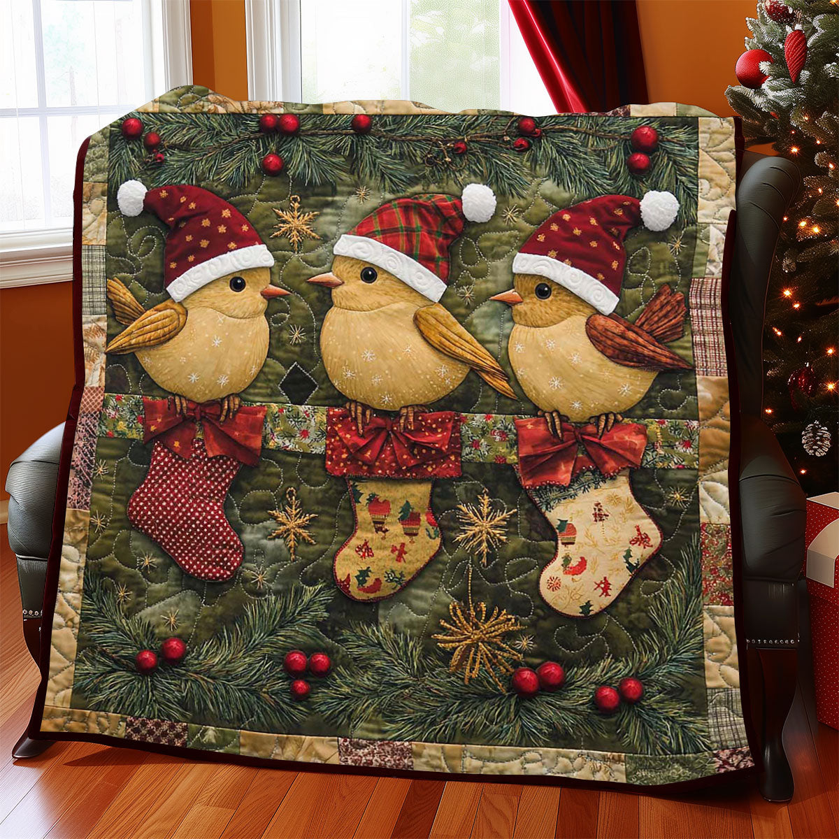 Christmas Bird WJ1308038CL Quilt