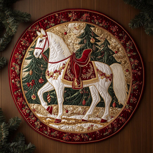 Merry Little Horse WN1007041CL Quilted Round Mat