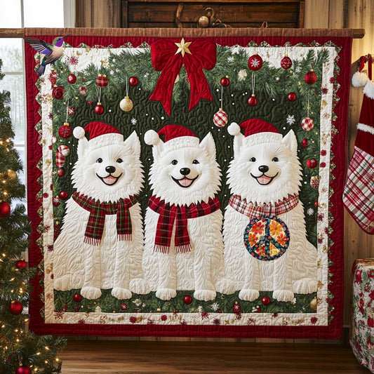 Christmas Samoyed Trio WN2811078CL Quilt