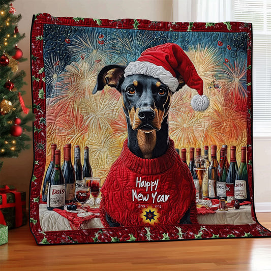 New Year Dobermann WY0212006CL Quilt