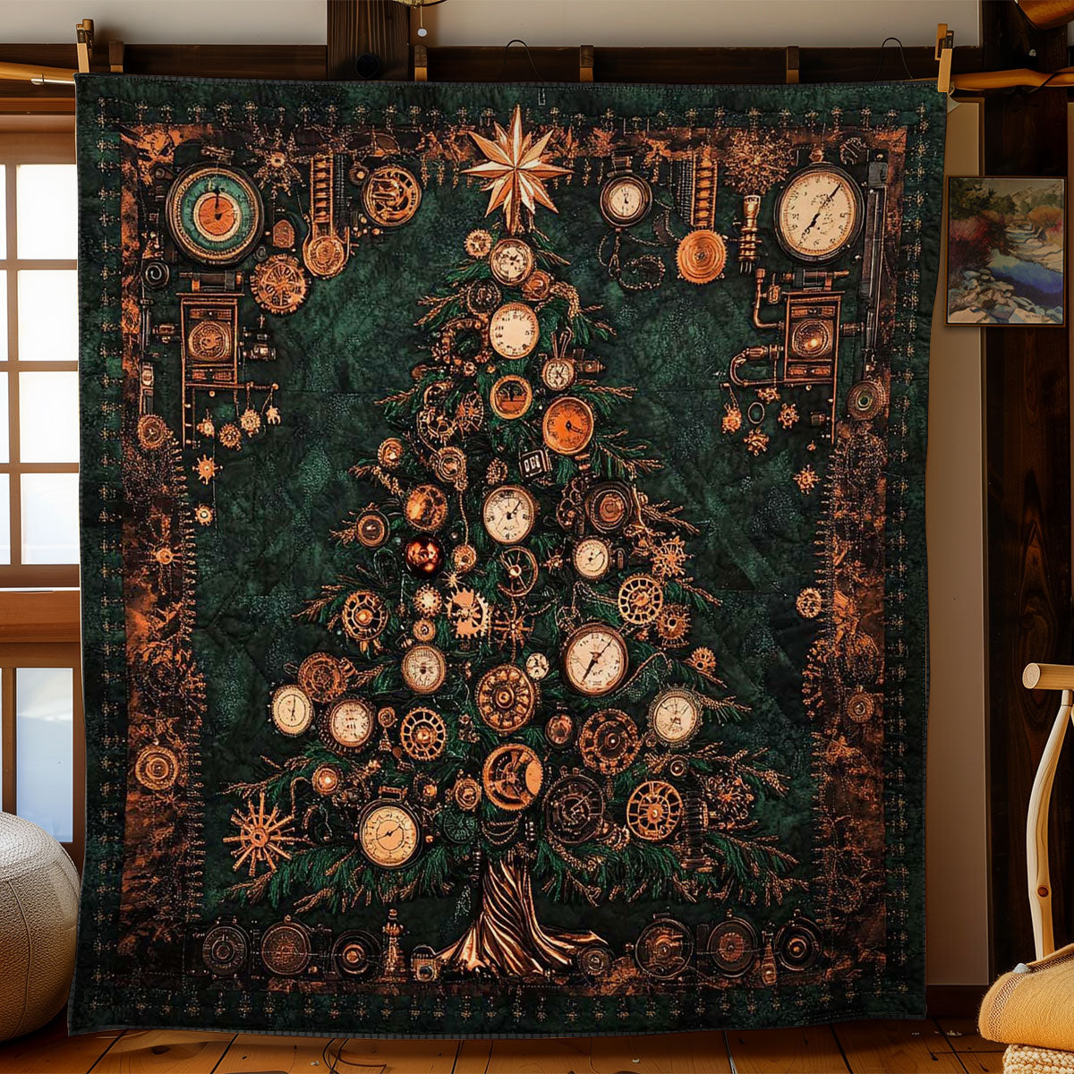 Retro Time Christmas Tree WN1005055CL Quilt