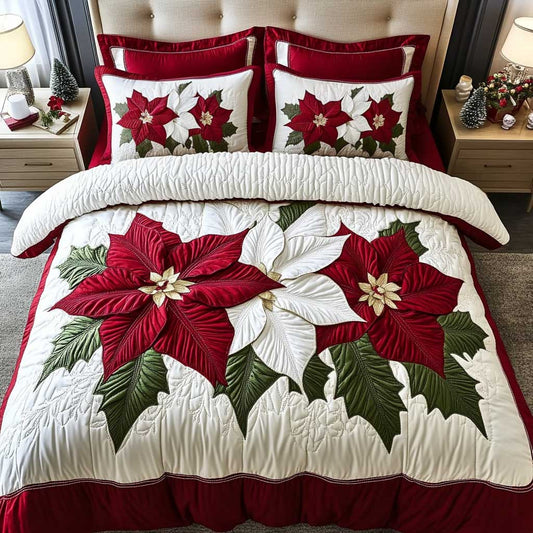 Christmas Poinsettias WN2703008CL Duvet Cover Set