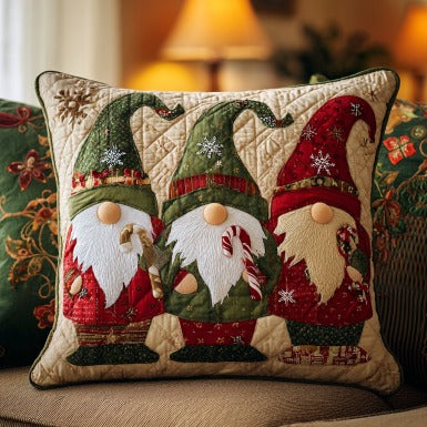 Christmas Gnomes XR0910034CL Quilt Pillow Case