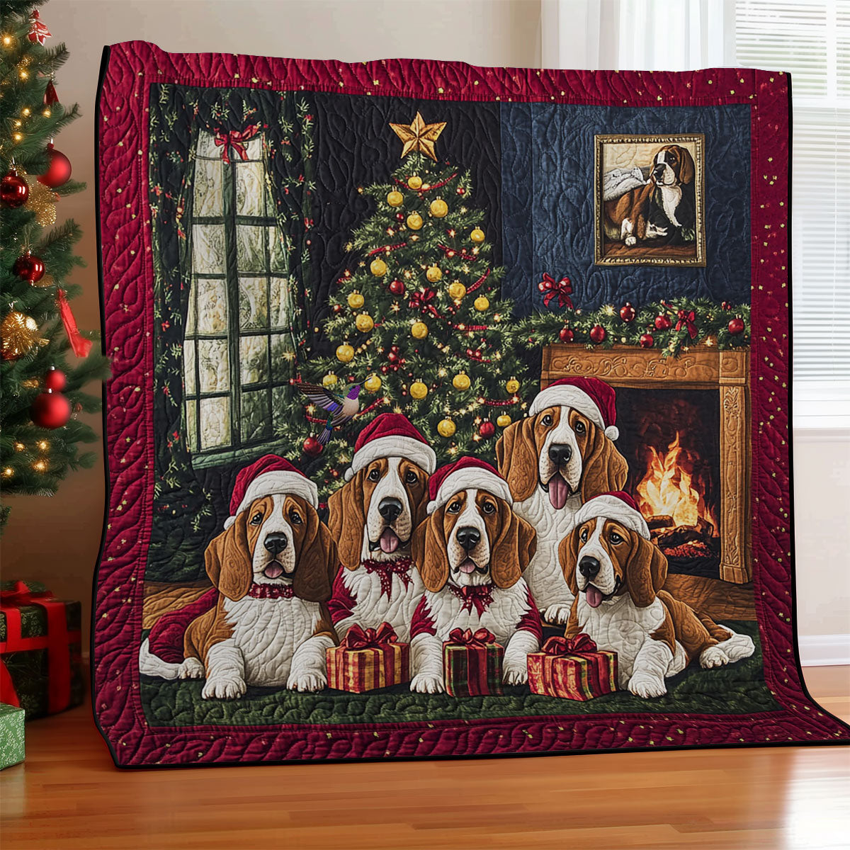 Christmas Dog Family WY0212005CL Quilt