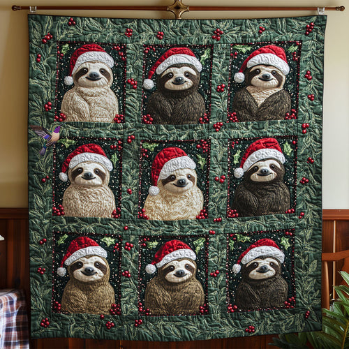 Santa Sloth WY2311019CL Quilt