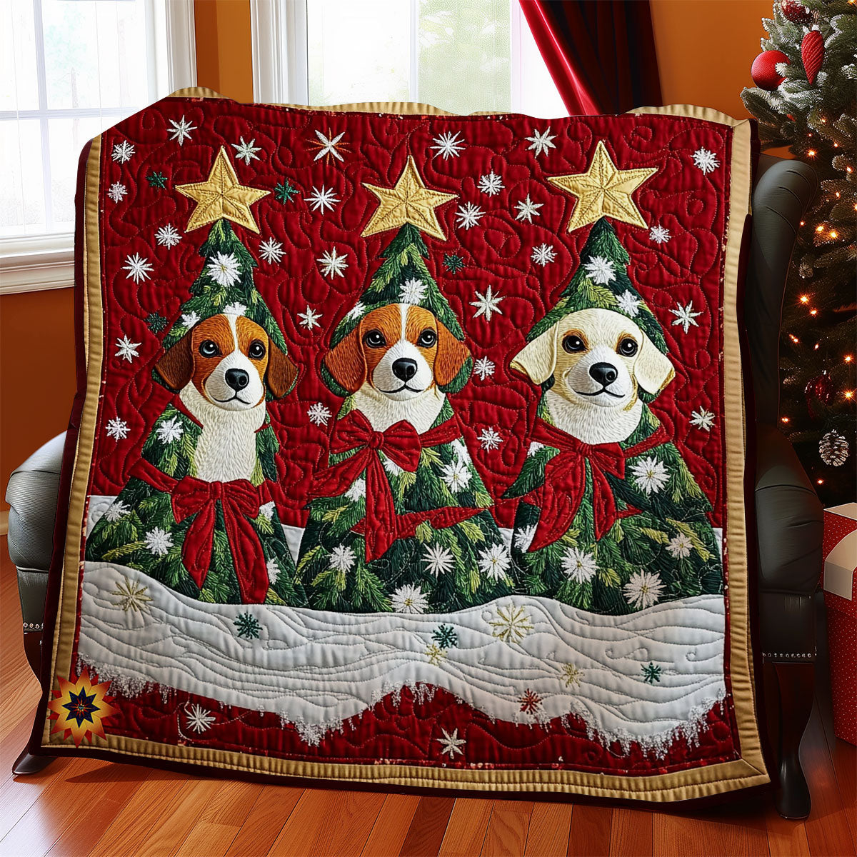 Christmas Tree Dog WY2911001CL Quilt