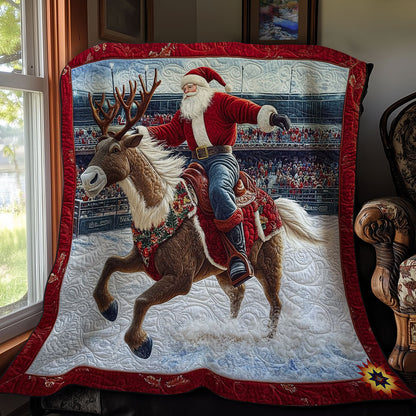 Santa Riding Reindeer WY0712045CL Quilt