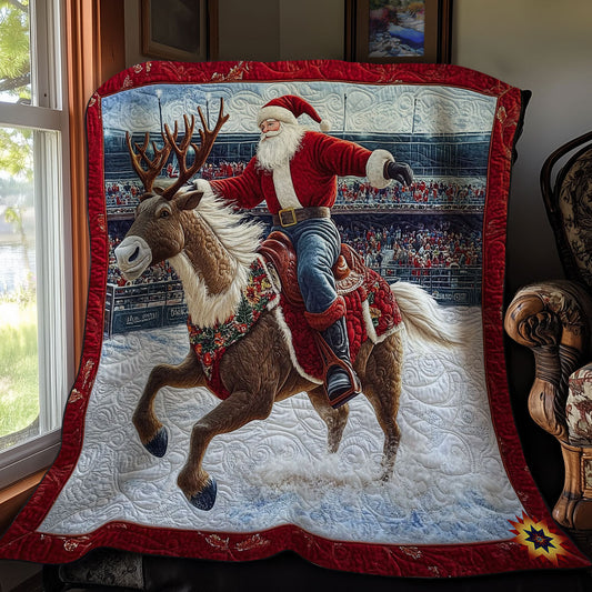 Santa Riding Reindeer WY0712045CL Quilt
