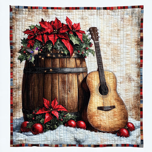 Guitar Poinsettia WY2211003CL Quilt