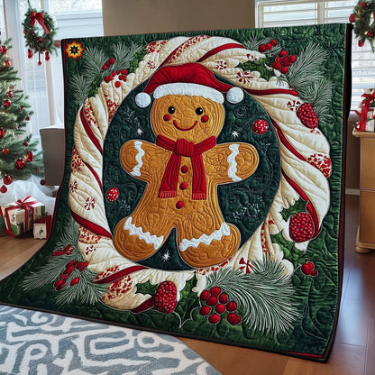 Candy Cane Wreath Gingerman WY0212036CL Quilt
