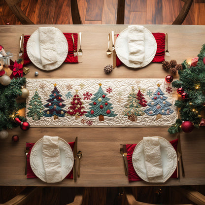 Christmas Tree Patchwork WN0707027CL Quilted Table Runner