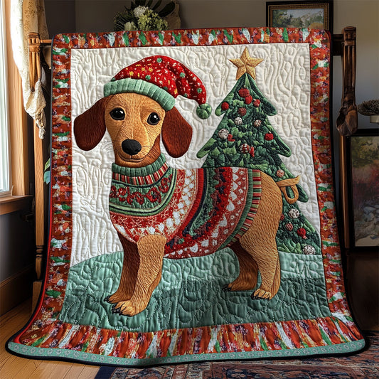 Dachshund Christmas WX1911023CL Quilt