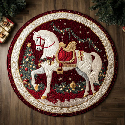 Santa's Horse Friend WN1007044CL Quilted Round Mat