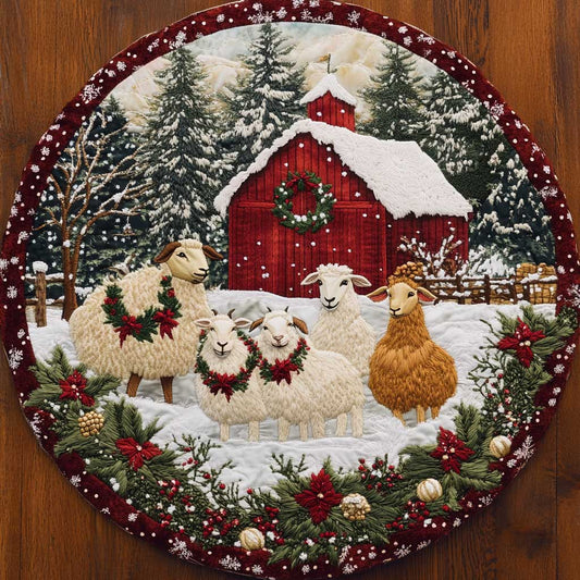 Sheep Nest WN2005056CL Quilted Round Mat