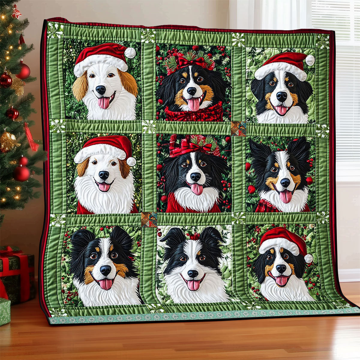 Christmas Border Collie WJ0312001CL Quilt