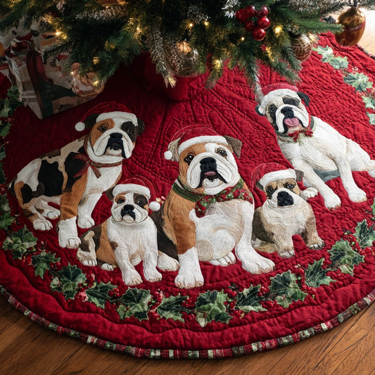 Red Bulldogs XR1010027CL Quilted Christmas Tree Skirt