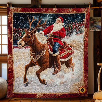 Santa Claus Riding Reindeer WY0712034CL Quilt