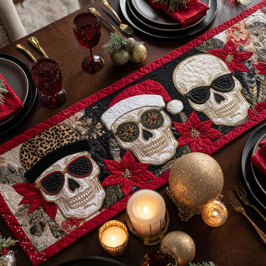 Christmas Skull XR0910049CL Quilted Table Runner