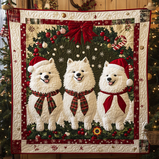 Christmas Samoyed WJ0312012CL Quilt