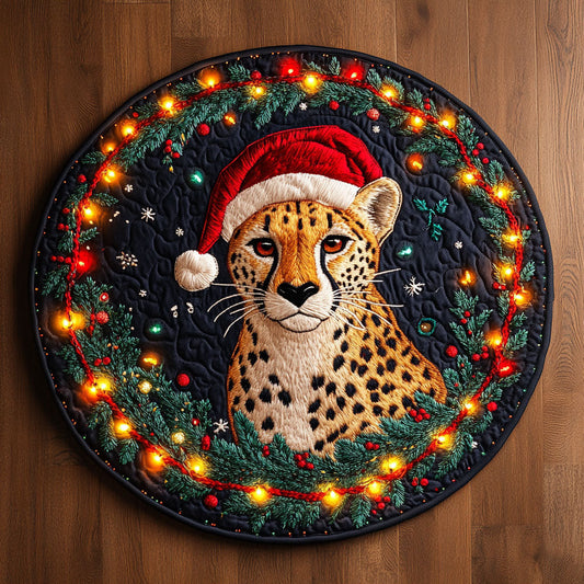 Cheetah Winter WN0306035CL Quilted Round Mat