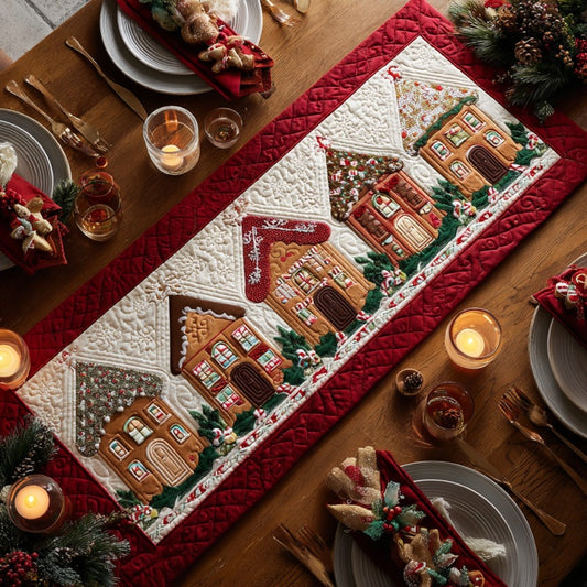 Christmas Village XR0910025CL Quilted Table Runner
