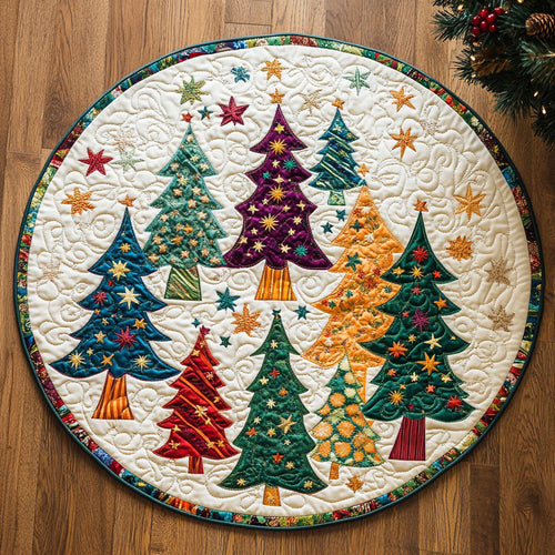 Christmas Tree Quiltscape WN0707028CL Quilted Round Mat