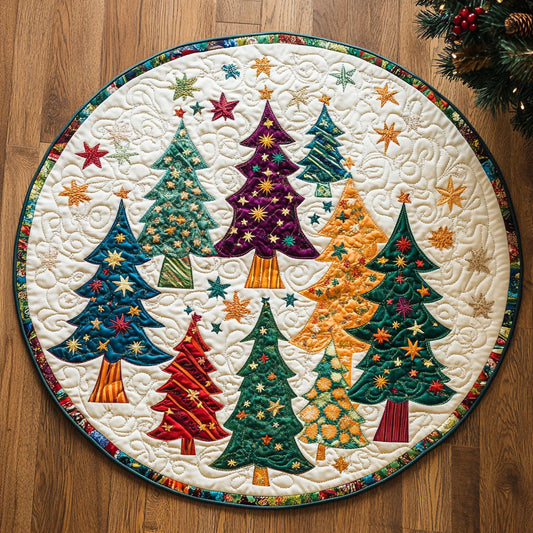 Christmas Tree Quiltscape WN0707028CL Quilted Round Mat