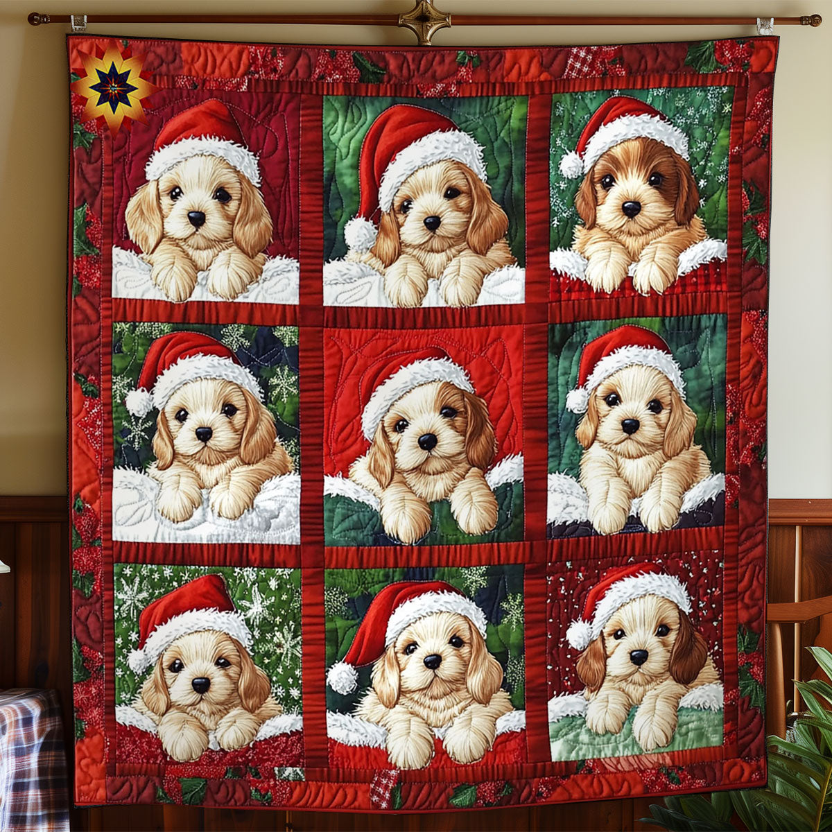 Santa Puppy WY0212015CL Quilt
