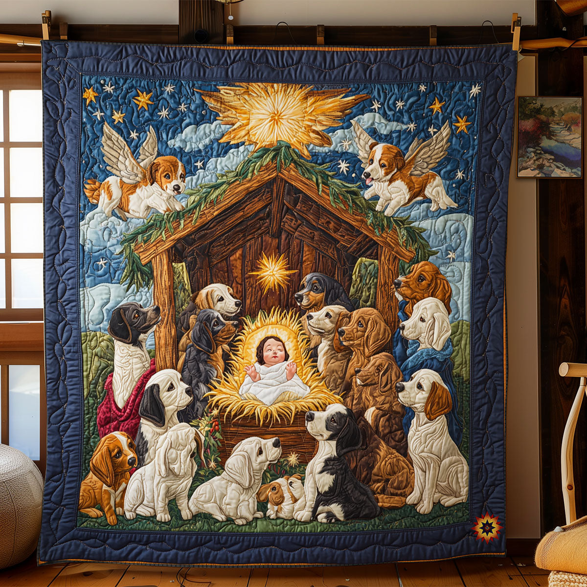 Christmas Dog Angel WY1911095CL Quilt