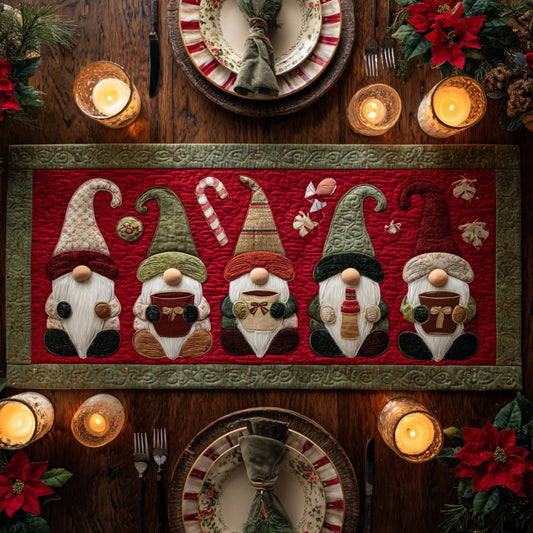 Christmas Gnomes XR0910063CL Quilted Table Runner