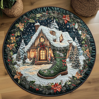 Boot House Dreams WN2205004CL Quilted Round Mat