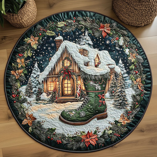 Boot House Dreams WN2205004CL Quilted Round Mat