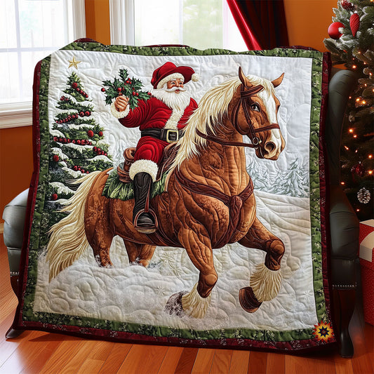 Santa Claus Riding Horse WY1012049CL Quilt