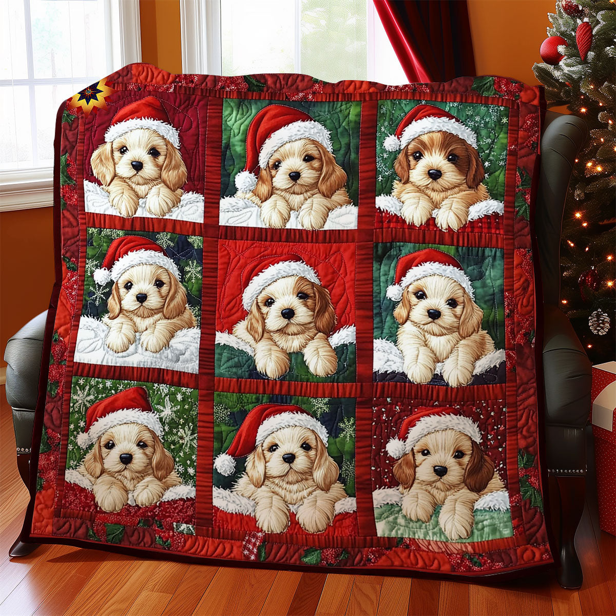Santa Puppy WY0212015CL Quilt