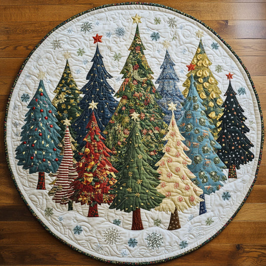 Christmas Tree Joyride WN0707022CL Quilted Round Mat