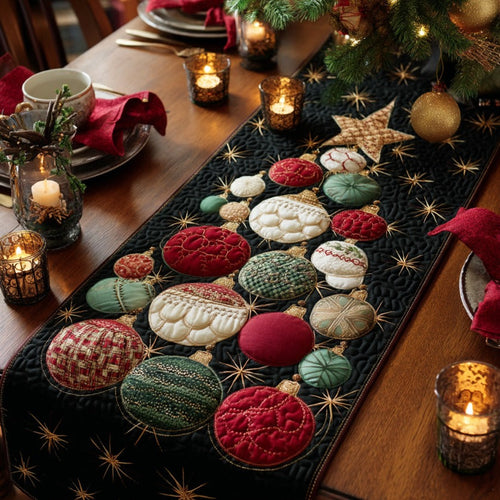 Ornament Christmas Tree XR0210028CL Quilted Table Runner