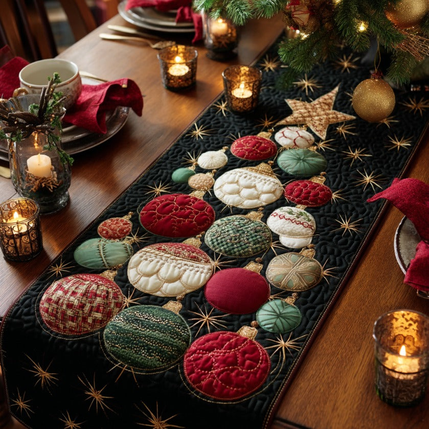 Ornament Christmas Tree XR0210028CL Quilted Table Runner