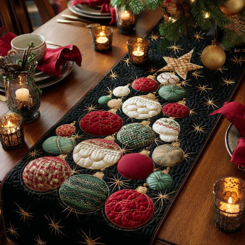 Ornament Christmas Tree XR0210028CL Quilted Table Runner