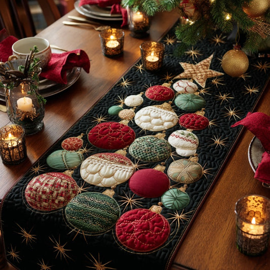 Ornament Christmas Tree XR0210028CL Quilted Table Runner