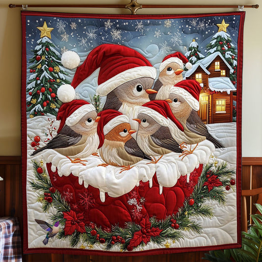 Christmas Bird Family WY0512013CL Quilt