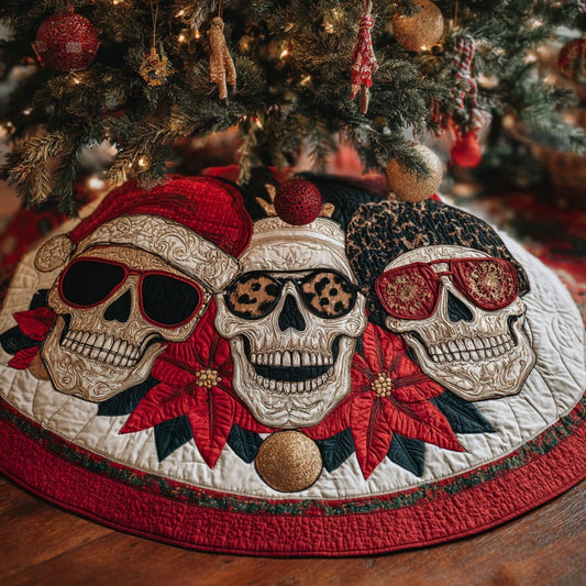 Christmas Skull XR1010008CL Quilted Christmas Tree Skirt